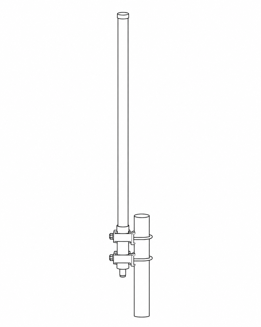 Mast antenna, WM-Bus, omnidirectional, 49 cm, incl. mount, excl. adapter, cable