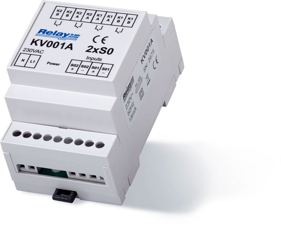 2-Kanal S0 - Konverter und Impulsverdoppler, 230VAC, für DIN-Schiene